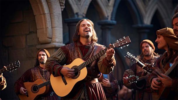 Representational image of medieval troubadours performing at court. (javier / Adobe Stock)