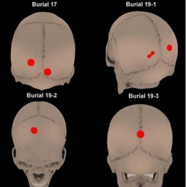 Researchers found markings that suggest the skulls were mounted and used as trophy heads in ritualistic displays of power over newly conquered areas. (F. Garrido & C. Morales / Fair Use)