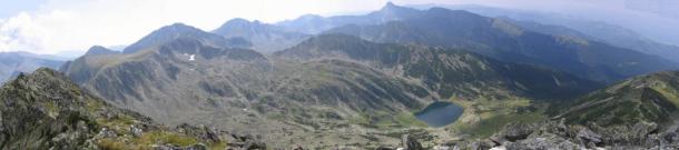 The Retezat Mountains seen from atop one of them (Vârfu Mare, "The Big Peak").
