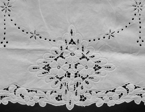 Richelieu cutwork, a form of white work embroidery