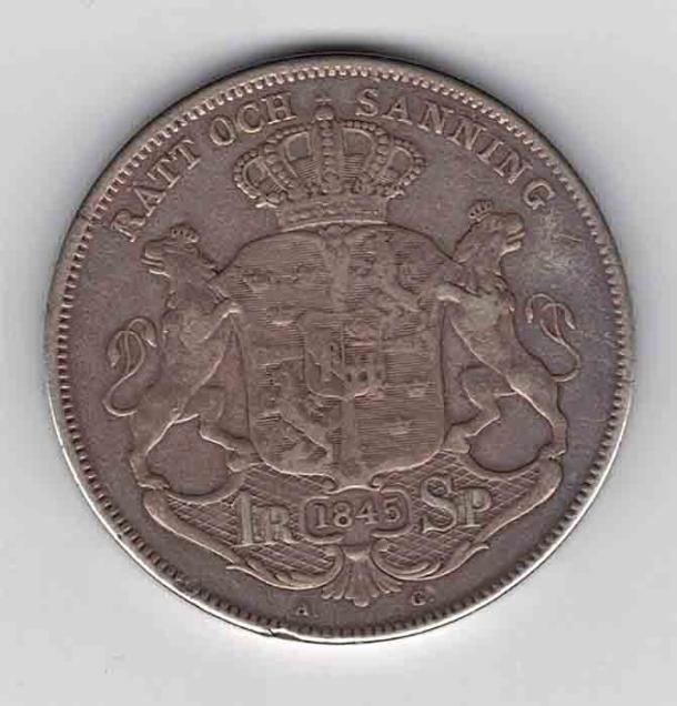 A riksdaler from 1845. (Agria/CC BY-SA 3.0)