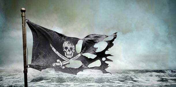 Ripped pirate flag. (adimas / Adobe)