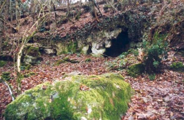 Entrance to the la Roche-Cotard cave, France.