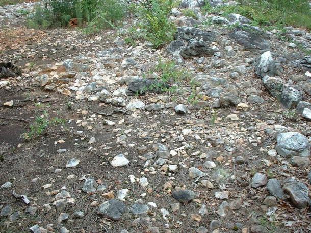 The ’head’ of Rock Hawk Effigy Mound in Putnam Co, Georgia, USA