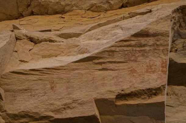 Rock art of handprints were all over the cave