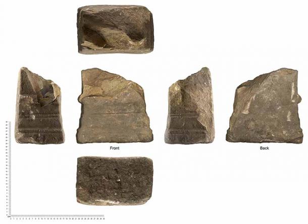 La piedra del altar romano encontrada durante las excavaciones arqueológicas en la Catedral de Leicester. (ULAS)