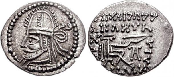 Coin of the Parthian king Artabanus IV.