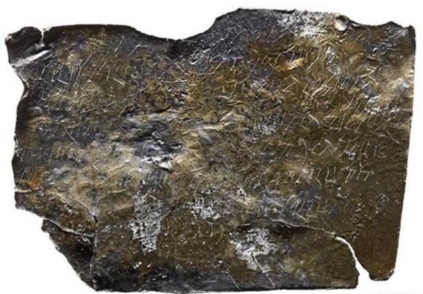 A Roman curse tablet. 