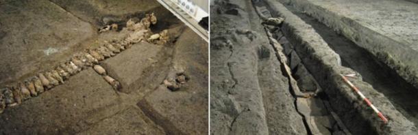 Roman jars reused to make water conduits