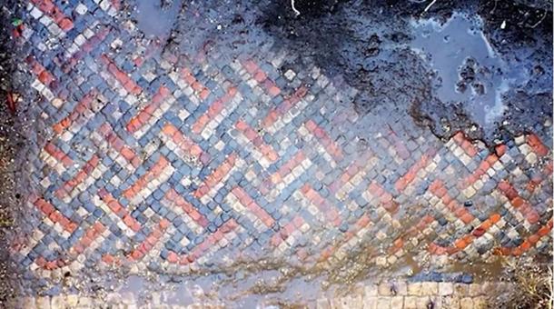 The Roman mosaic Mr. Irwin found in his backyard. 