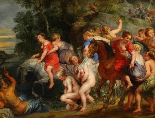 As part of the peace treaty which ended the war between Rome and Clusium in 508 BC, Roman hostages were taken by Lars Porsena. One of the hostages, a young woman named Cloelia, fled the Clusian camp, leading away a group of Roman virgins. ‘Cloelia passing the Tiber’ by Peter Paul Rubens