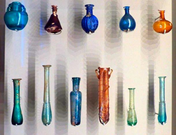 Ancient Roman glassblowing craftsmen fashioned these perfume containers, on display in London's Victoria and Albert Museum, from fire and liquid glass. (Charos Pix / CC BY-NC-SA 2.0)