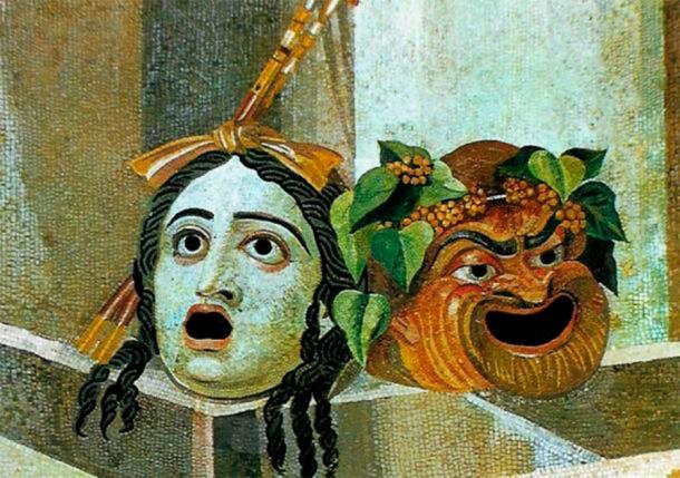 Roman masks depicted in mosaic. (Public Domain)