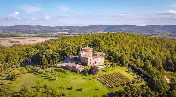 Romanesque church of Monte Siepi in Tuscany, where the San Galgano, or Sword in the Stone, is housed. (lorenza62 / Adobe Stock)