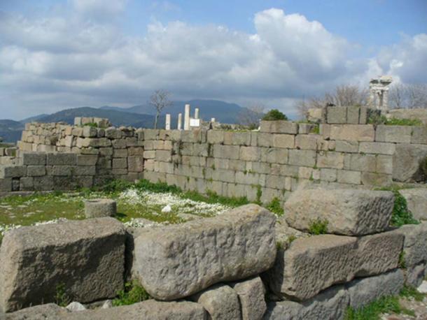 Ruins of part of the building which housed the Library of Pergamum.