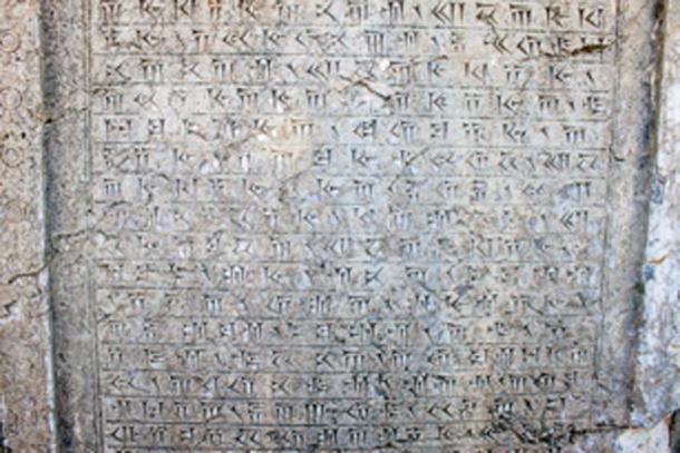 Ruins of the Apadana, cuneiform on glazed bricks. (Matyas Rehak / Adobe Stock)