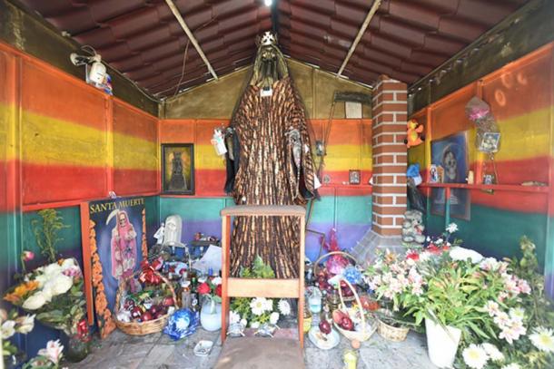 Mexico’s Folk Saint Santa Muerte, associated with healing, protection, and a path to the afterlife.