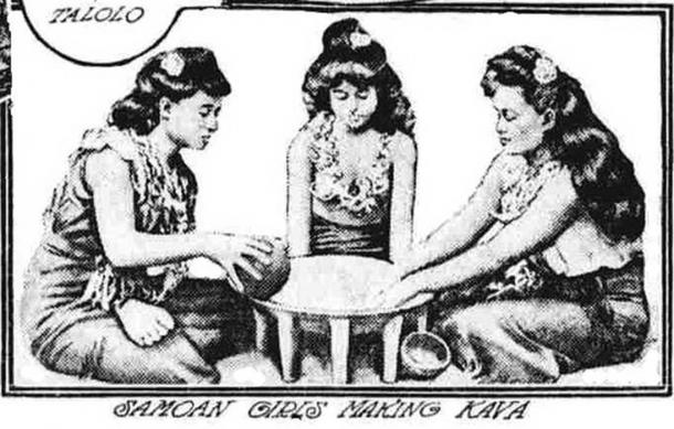 Samoan Girls Making Kava. (University of Hawaii 
