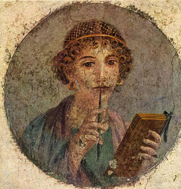 Sappho fresco. National Archaeological Museum of Naples