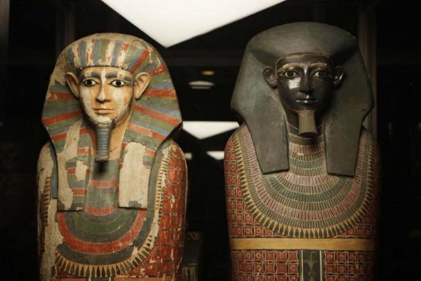 Sarcophagi of the two mummies known as the ‘Two Brothers’. 