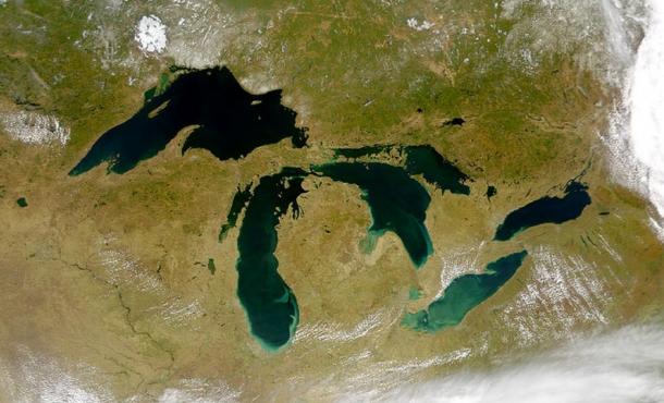 Satellite photo of the Great Lakes