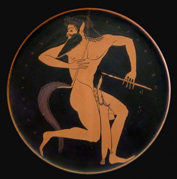 Satyr with pipe and a pipe case