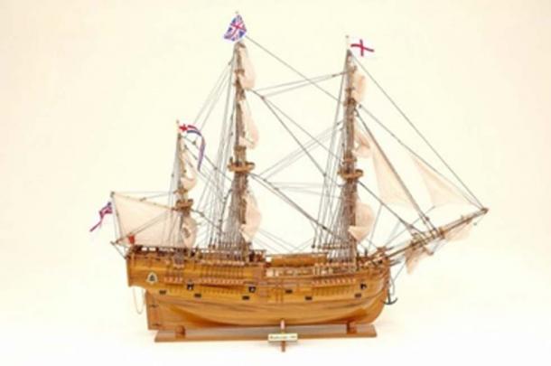 Scale model believed to be of the Endeavour (© Historic Marine, Mauritius)