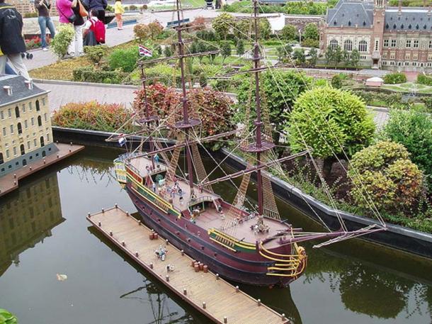 Scale model of the Amsterdam in Madurodam in The Hague.