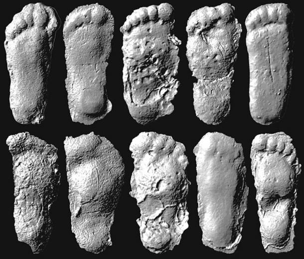 Scans of Bigfoot footprint casts. (D. Meldrum / CC BY-SA 4.0)