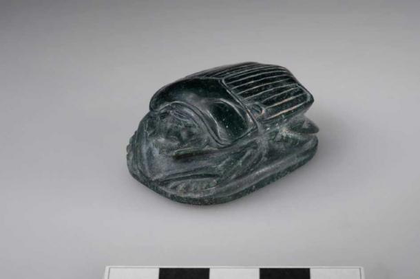 Scarab carved into the shape of a heart. (Egyptian Ministry of Antiquities)