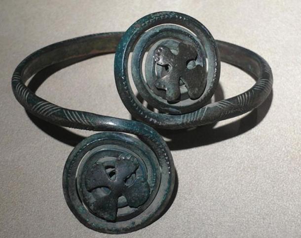 Schoulder straps of Lusatian culture from Krobów Treasury, Poland.