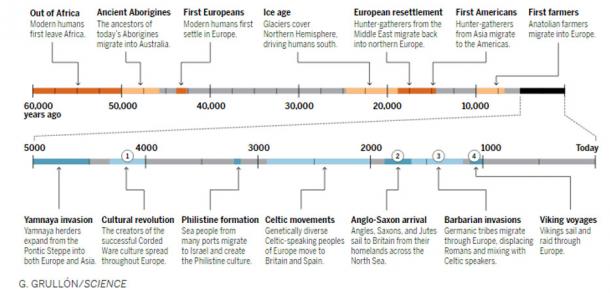 This Science graphic gives a timeline of some of the major human migrations through the ages.