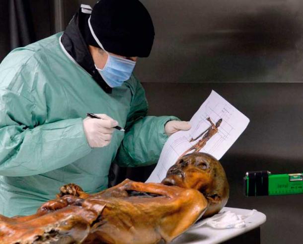 Scientific examination of the Ötzi mummy. (South Tyrol Museum of Archaeology /EURAC/Samadelli/Staschitz)