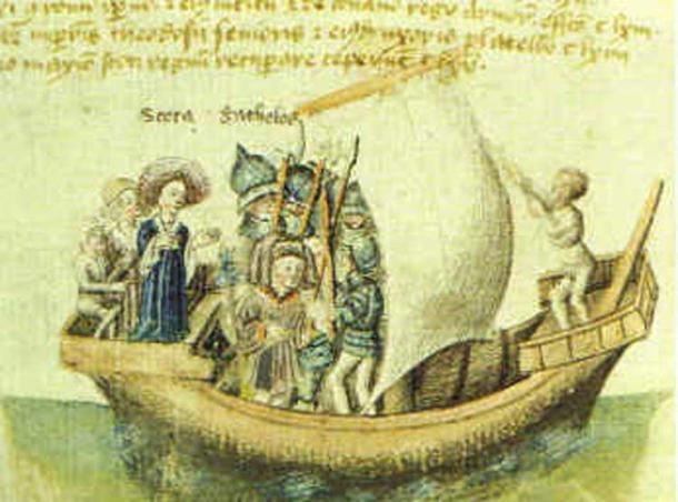 Scota and Gaedel Glas in a 15th century manuscript of Bower's ‘Scotichronicon’. (Public Domain)