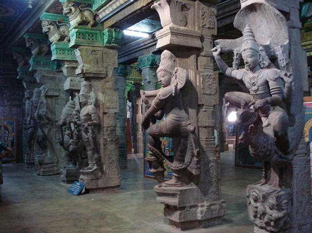 Sculptures inside the temple.