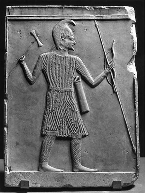 Scythian (or Saka) Warrior with Axe, Bow, and Spear (Public Domain)