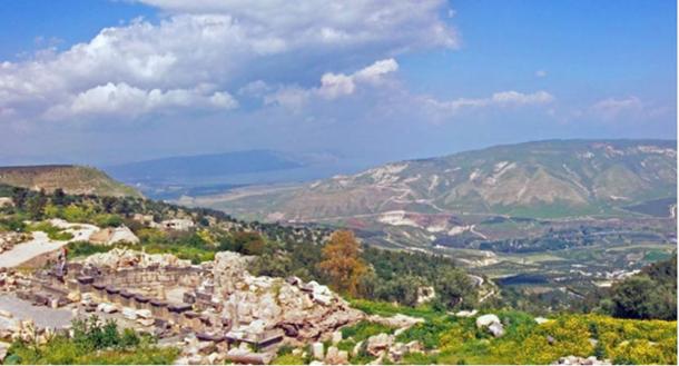 Sea of Galilee and southern Golan Heights, from Umm Qais, Jordan. (Daniel Case/CC BY SA 3.0)