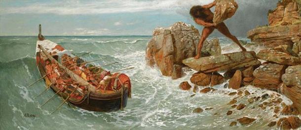 Sea scene from the Odyssey of Odysseus and Polyphemus (1896) by Arnold Böcklin. (Public Domain)