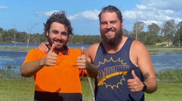  Seamus Fitzgerald and Stirling Slocock-Bennett, who reported an extended encounter with the legendary Yowie in Queensland, Australia. (Supplied)