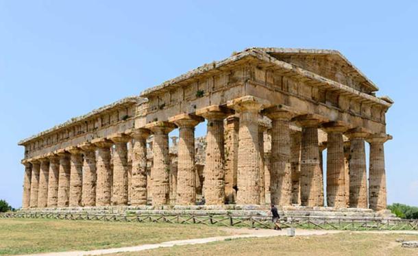 Second temple of Hera, also called Neptune temple or Poseidon temple, Paestum (Poseidonia), Campania, Italy. 