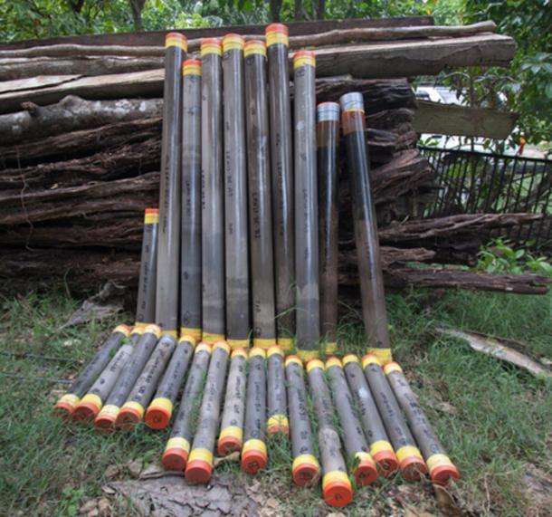 Sediment cores taken from the lake 2 km  form Witzna. (Image: David Wahl/ Nature Magazine)