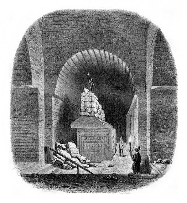 Serapeum de Saqqara. Le Serapeum de Menfis, Vue interieure. Ilustración para Le Magasin Pittoresque (1855). (Morhart/Adobe Stock)
