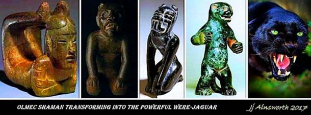 Shaman transforming into a Were-jaguar. 