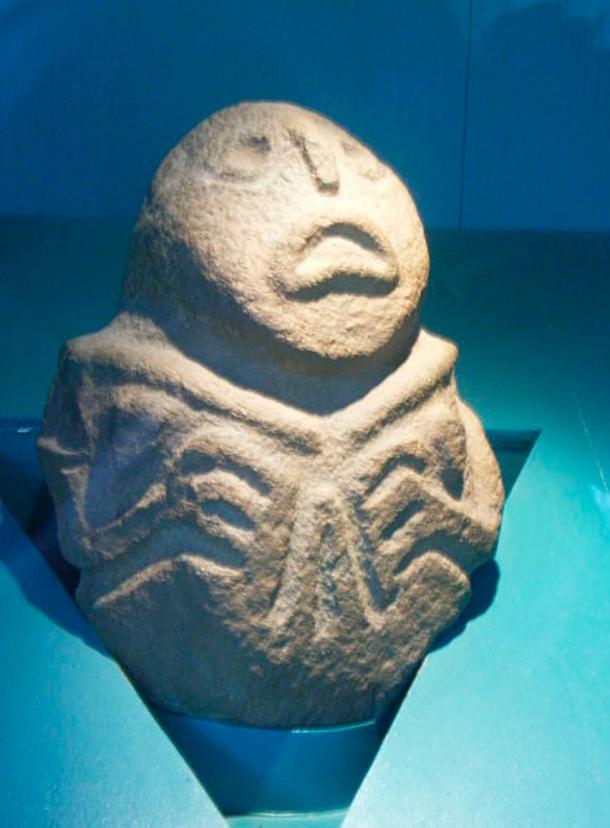 Sheela na gigs’ sculpture, found at the archaeological site of Lepenski Vir in Serbia