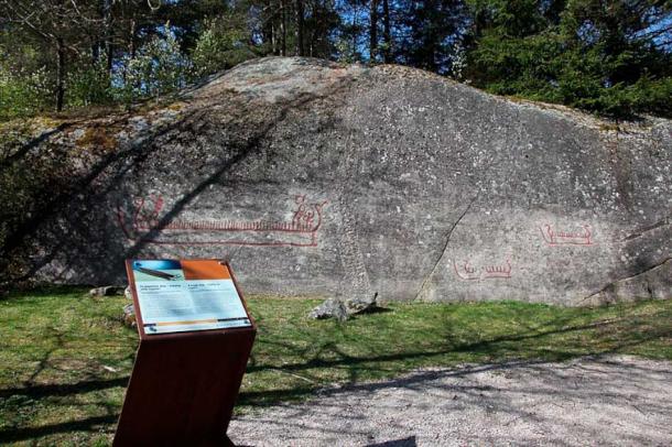 Bjørnstad Ship site is south of Oslo, in Sarpsborg, Norway, and includes a long ship and two smaller ships, carved in the Bronze Age. The longest ship carving is over 4 meters long. (Hans A. Rosbach/CC BY-SA 3.0)