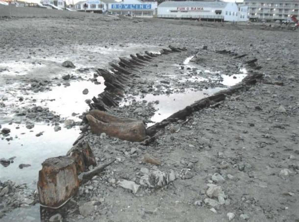 The Short Sands Shipwreck was last unearthed in 2018 after a large storm. (Records of American Shipwrecks)