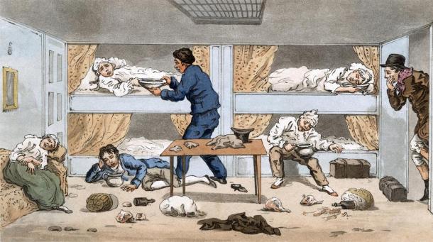 Sick people aboard a ship. Credit: Archivist / Adobe Stock