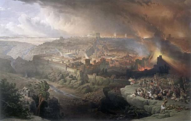 The Siege and Destruction of Jerusalem by the Romans Under the Command of Titus, A.D. 70, Painter: David Roberts, c. 1850 AD 