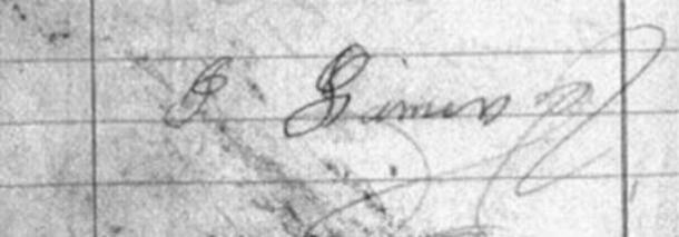 Signature from the diary of James Lafayette Courtney aka Jesse James (1871) (Image © Daniel J Duke)