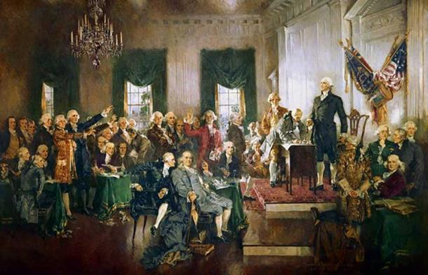 Scene at the Signing of the Constitution of the United States (1940) by Howard Chandler Christy.